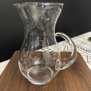 Princess house clear etched small glass pitcher